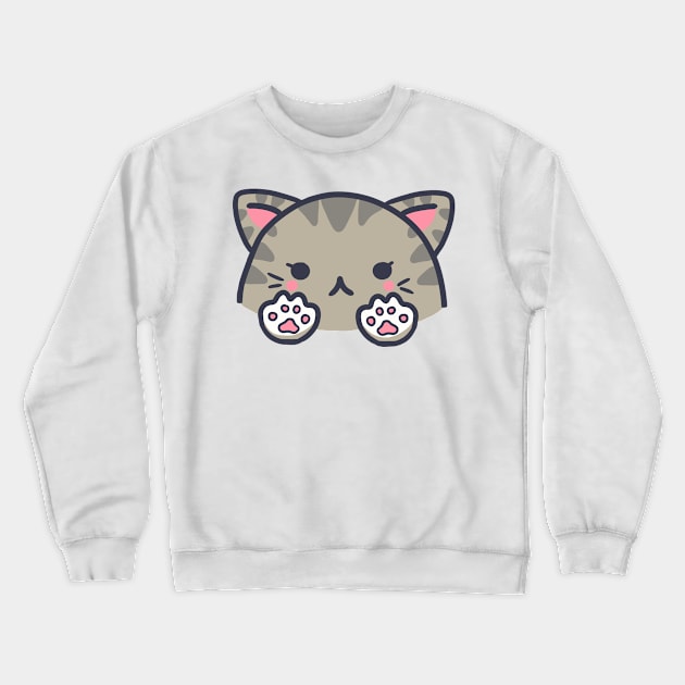 cute kawaii grey cat Crewneck Sweatshirt by grafitytees